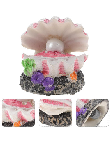 Decoración de Acuario POPETPOP con Burbujeador de Concha