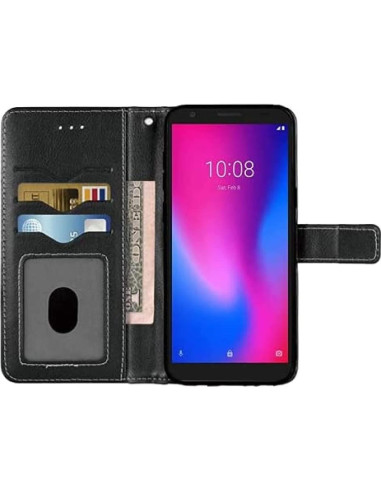 Funda de Cartera PT para Cricket Outlast U680AC + Vidrio Templado