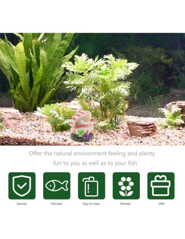 Decoración de Acuario POPETPOP con Burbujeador de Concha