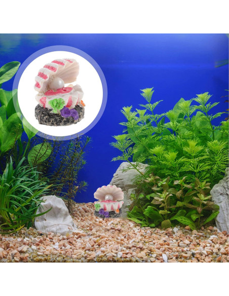 Decoración de Acuario POPETPOP con Burbujeador de Concha