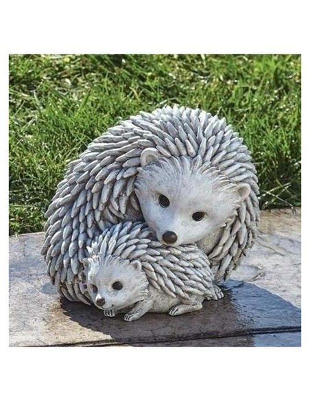 Estatua de Jardín Erizos Roman 17.78 cm Gris Claro