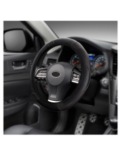 Cubierta de Volante de Coche HQRNYP 15" Cuero Antideslizante