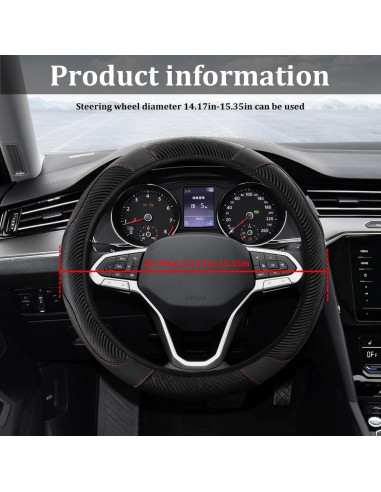 Cubierta de Volante de Coche HQRNYP 15" Cuero Antideslizante