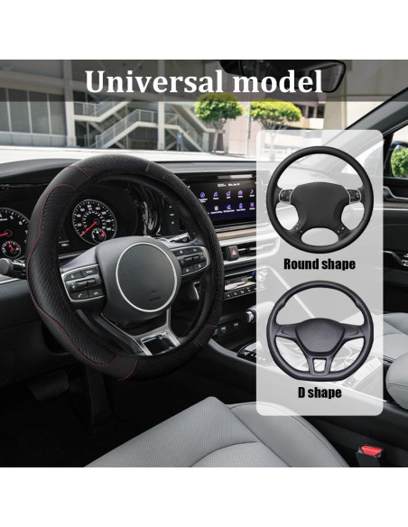 Cubierta de Volante de Coche HQRNYP 15" Cuero Antideslizante