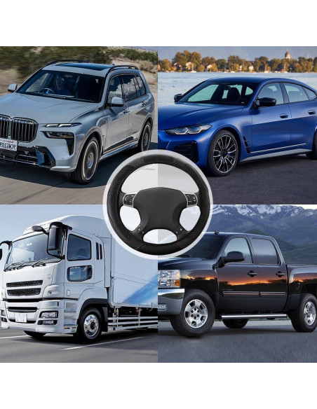 Cubierta de Volante de Coche HQRNYP 15" Cuero Antideslizante