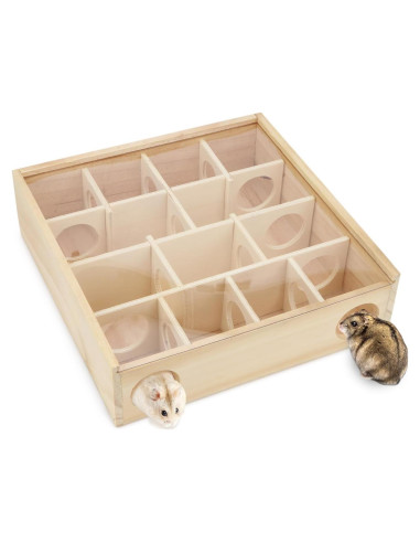 Laberinto de Madera para Hámster Hypeety 25x25x7 cm