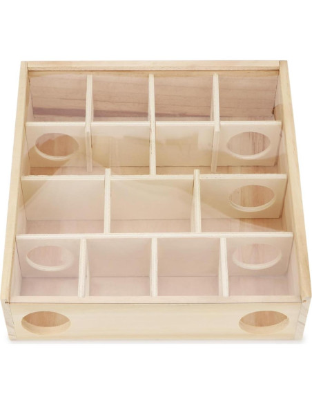 Laberinto de Madera para Hámster Hypeety 25x25x7 cm