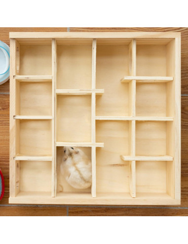 Laberinto de Madera para Hámster Hypeety 25x25x7 cm