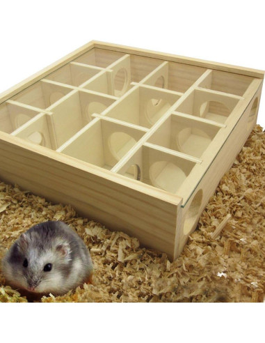 Laberinto de Madera para Hámster Hypeety 25x25x7 cm