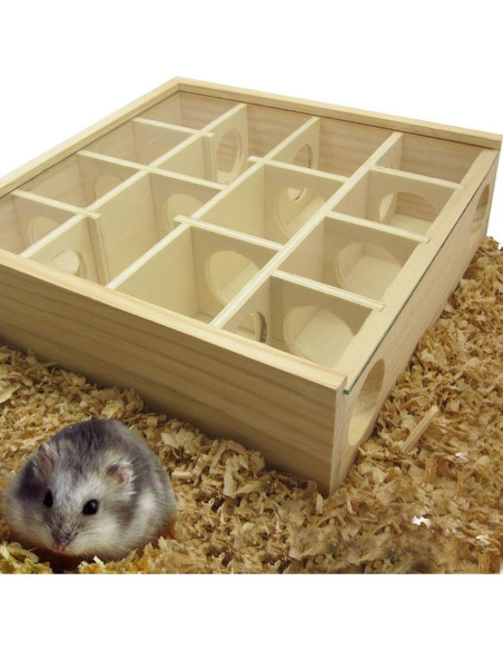 Laberinto de Madera para Hámster Hypeety 25x25x7 cm
