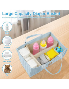 Organizador de Pañales LGHWKETH Caddy Grande Azul 38x22x19 cm 2
