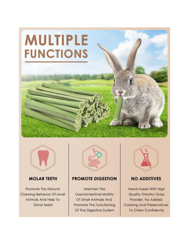 Bissap Palitos Masticables de Conejo 50 PCS - Snack Orgánico Natural