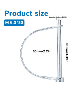 Pasador de Enganche de Remolque BOXOB 2 Pcs Acero 86mm 2