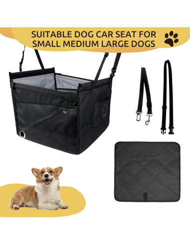 Asiento de Coche Portátil para Perros YUNPUHEHUI Negro 12.7x5.1cm