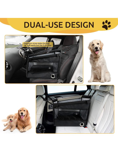 Asiento de Coche Portátil para Perros YUNPUHEHUI Negro 12.7x5.1cm