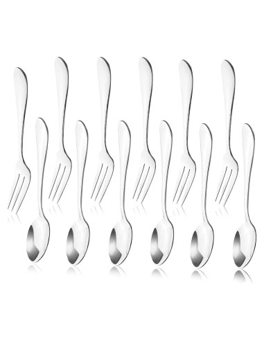 Juego de 12 Piezas Cucharas y Tenedores de Acero Inoxidable JIAKAI