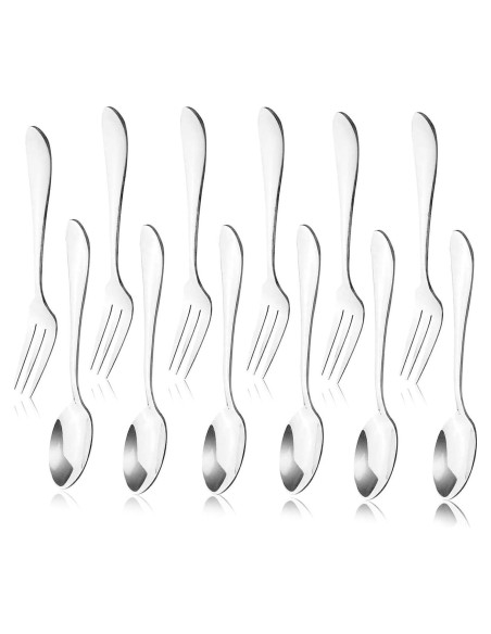 Juego de 12 Piezas Cucharas y Tenedores de Acero Inoxidable JIAKAI