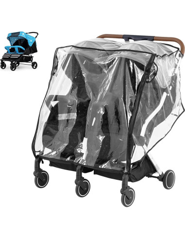 Cubierta Impermeable para Cochecito Doble Bebé PVC Universal