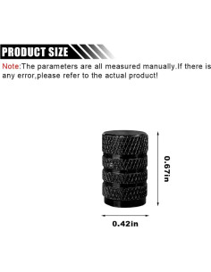 4 Tapones de Válvula de Neumático BDZMC Aluminio Negro 2