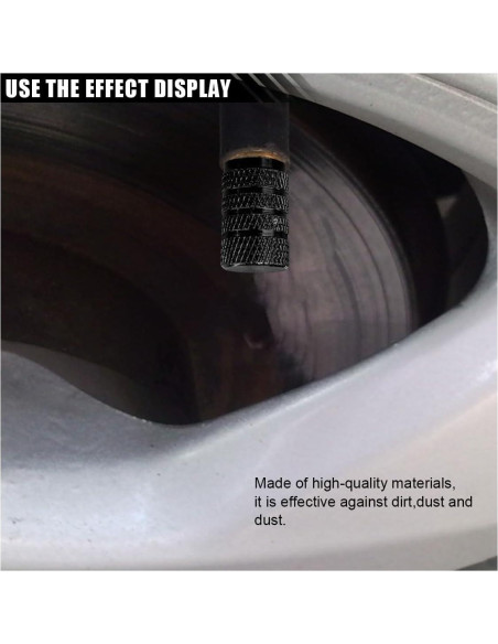 4 Tapones de Válvula de Neumático BDZMC Aluminio Negro