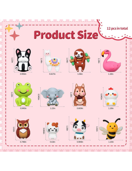 12 Perlas de Silicona 3D Animales SALUOKE para Manualidades