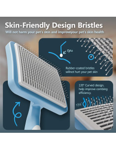 Cepillo Slicker Autolimpiante para Gatos Singture 18.5x9.5cm 2