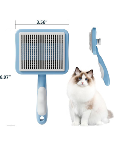 Cepillo Slicker Autolimpiante para Gatos Singture 18.5x9.5cm
