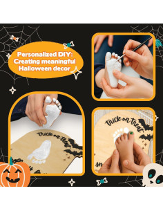 Cartel de Recuerdo Primer Halloween Bebé Madera 21.6x18.8cm 2