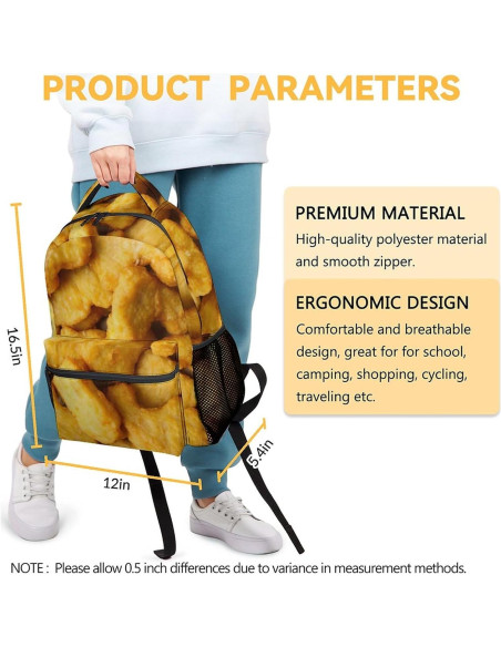 Mochila Escolar UNIKITTY Amarilla 40.6x30.5x13.7 cm para Niños