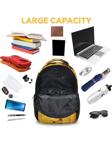 Mochila Escolar UNIKITTY Amarilla 40.6x30.5x13.7 cm para Niños