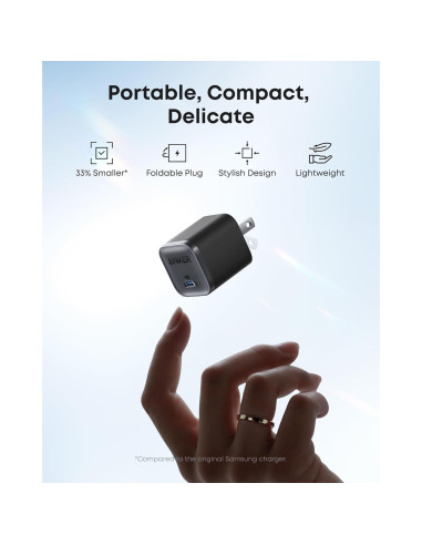 Cargador Anker Nano 45W USB-C Carga Rápida Compacto Negro