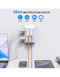 Extensor de Enchufe 6 Salidas con 4 Puertos USB ZHONGSHAN 2