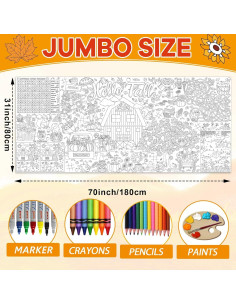 Póster para Colorear Jumbo Naozinebi Otoño 80x180cm 2