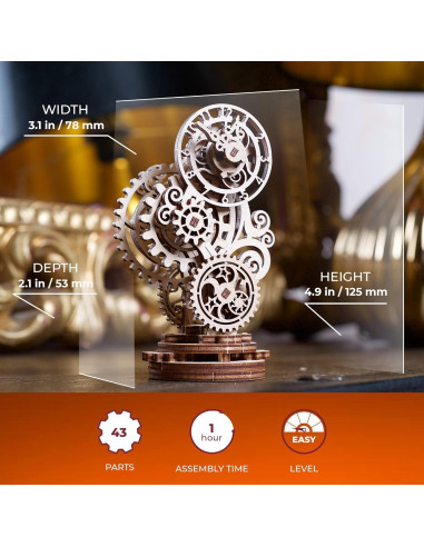Rompecabezas 3D Reloj Steampunk Ugears - Madera Mecánica