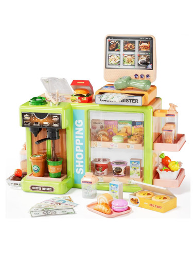 Juego de Supermercado Infantil Pupu Pig 5 en 1 con Caja Registradora