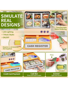 Juego de Supermercado Infantil Pupu Pig 5 en 1 con Caja Registradora 2