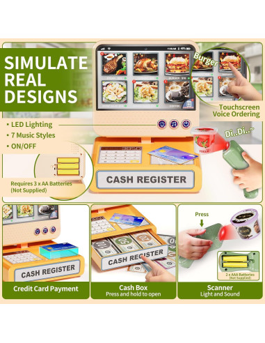 Juego de Supermercado Infantil Pupu Pig 5 en 1 con Caja Registradora