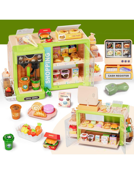 Juego de Supermercado Infantil Pupu Pig 5 en 1 con Caja Registradora