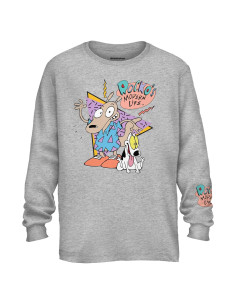 Camisa de Manga Larga Hombre Nickelodeon Rugrats 90s Gris M