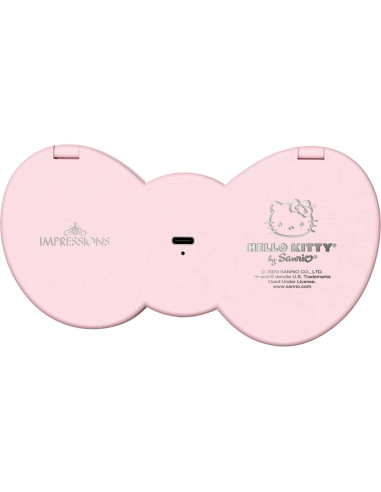 Espejo Compacto LED Hello Kitty Rosa Doble Cara con Lazo
