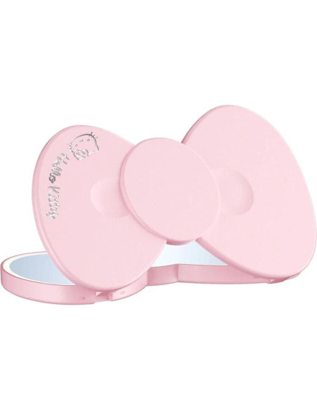 Espejo Compacto LED Hello Kitty Rosa Doble Cara con Lazo