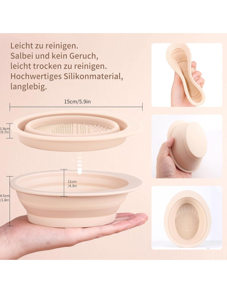 Cuenco Limpiador Plegable de Brochas MSQ - Silicona Premium