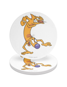Set de 2 Posavasos Redondos Cerámica CatDog 9.9 cm
