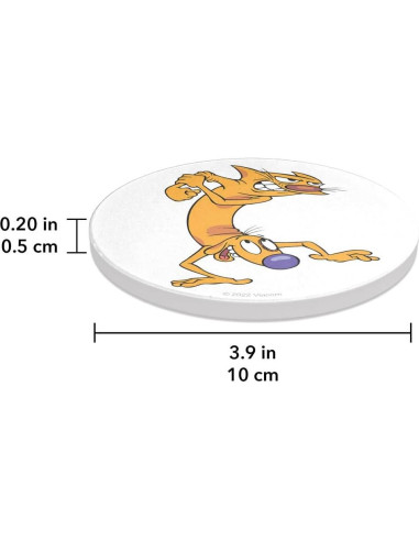 Set de 2 Posavasos Redondos Cerámica CatDog 9.9 cm