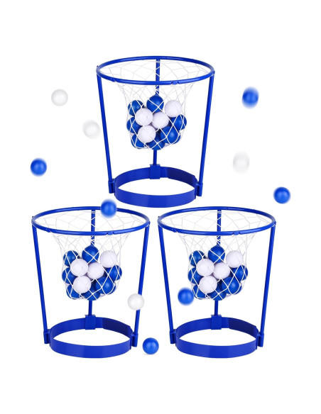 Juego de Fiesta de Baloncesto Hooqict con 3 Aros y 40 Pelotas