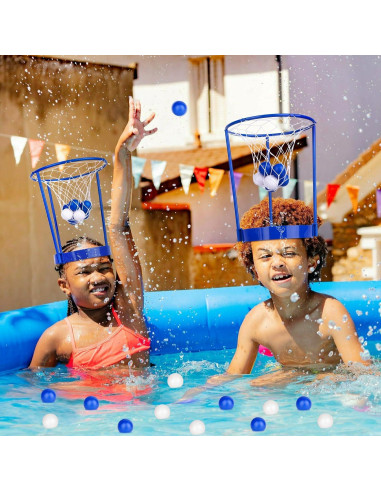 Juego de Fiesta de Baloncesto Hooqict con 3 Aros y 40 Pelotas