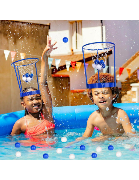 Juego de Fiesta de Baloncesto Hooqict con 3 Aros y 40 Pelotas
