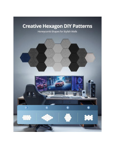 Paneles Acústicos Hexagonales Kuchoow 12 Piezas Beige 30.48x30.48cm 2