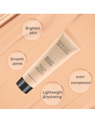 Crema BB Hidratante Boobeen 3 en 1, 5.1g x 2, Color Profundo