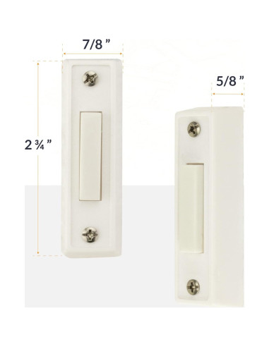 Botón de Timbre Sin Luz Newhouse Hardware BT1W Blanco